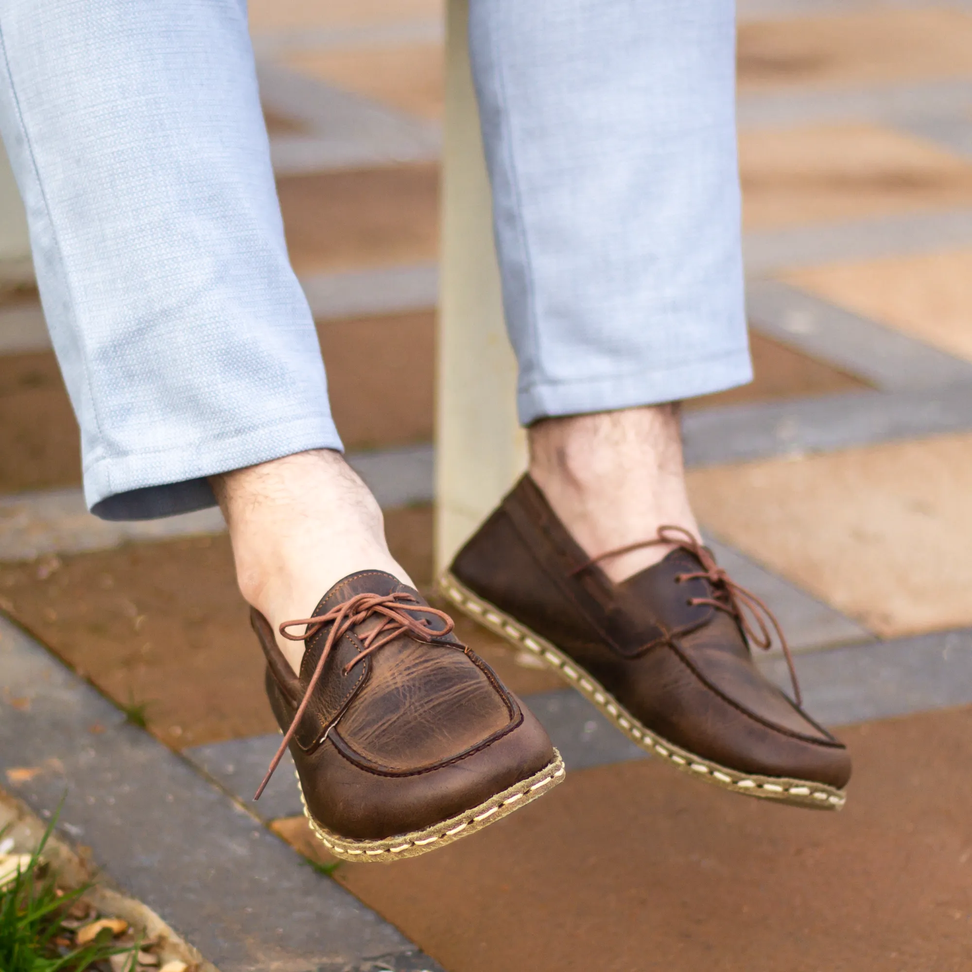 Barefoot Earthing Shoes Crazy Classic Brown Men