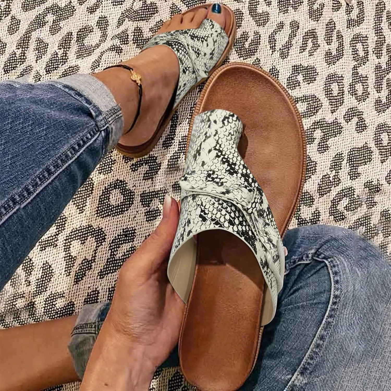 Beach Flip Flops Women Comfortable Flip Flops for Women Comfortable Beach Sandals Slip on Thong Flat Sandals