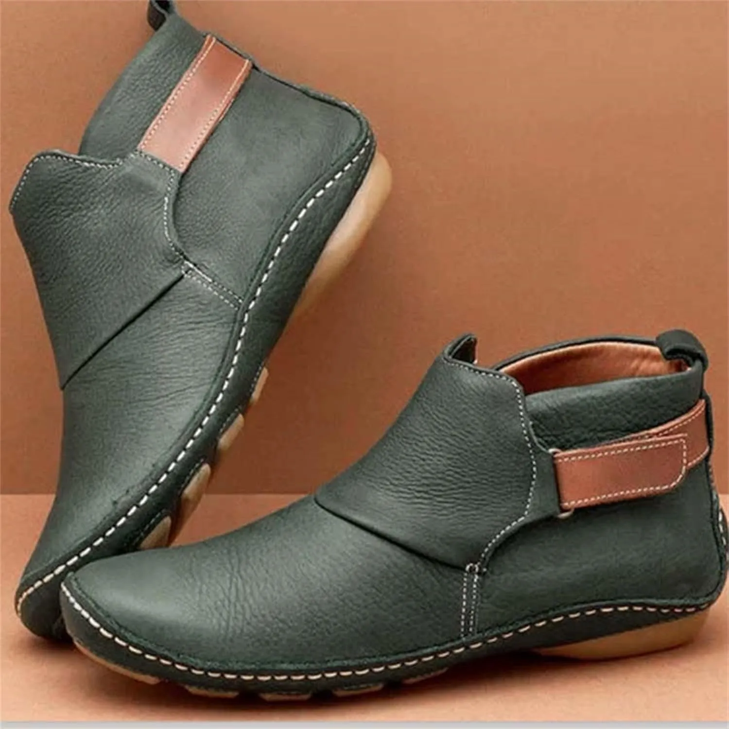 Black Booties for Women Low Heel Trendy Boots for Women 2024 Low Heel Boots Block Heel Boots Ankle Boots for Women No Heel Sneaker Gray Booties Women Ankle Boots Leather