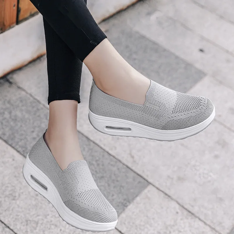 Breathable Mesh Upper Wedge Shoes