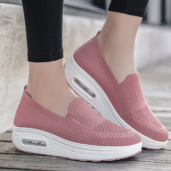 Breathable Mesh Upper Wedge Shoes
