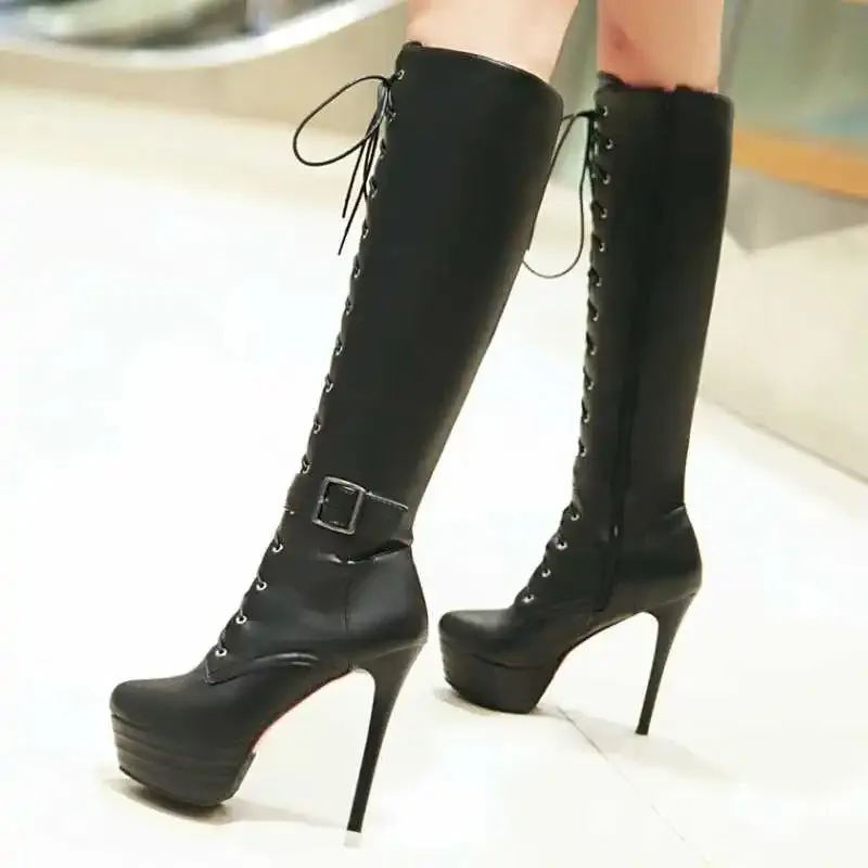 Funki Buys | Boots | Women's Knee-High Chic High Stiletto Boot