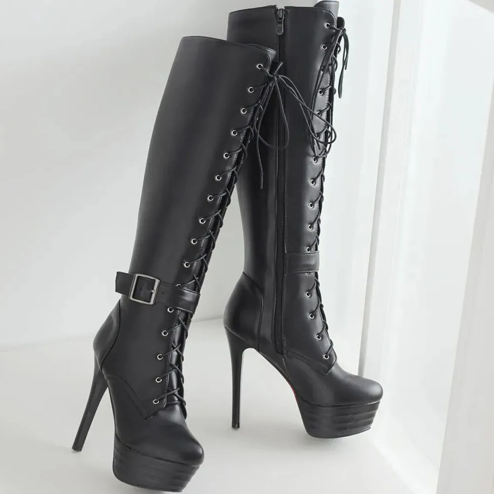 Funki Buys | Boots | Women's Knee-High Chic High Stiletto Boot