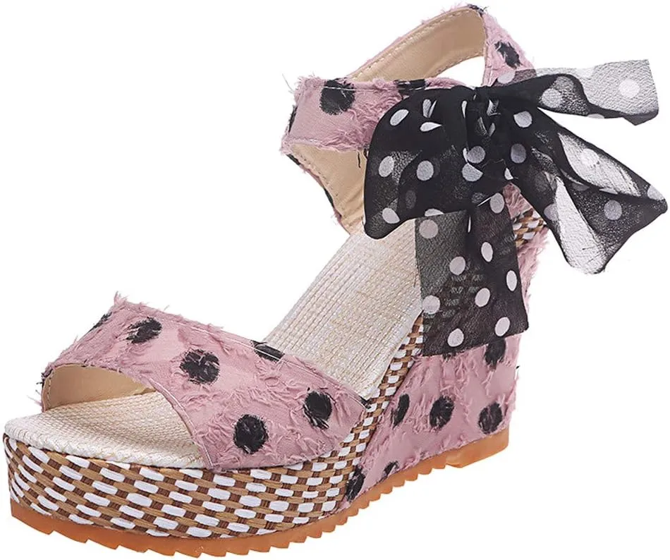 Gibobby Womens Espadrilles Sandals Flats,Women's Platform Sandals Espadrille Wedge Summer Ankle Strap Studded Open Toe Sandal
