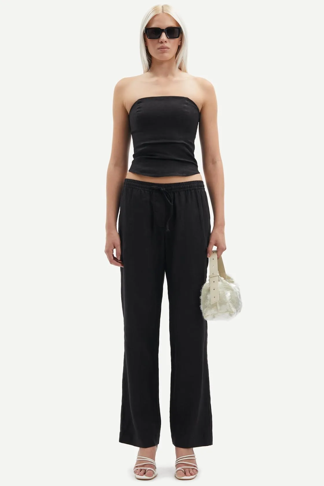 Hoys Black Linen Trousers