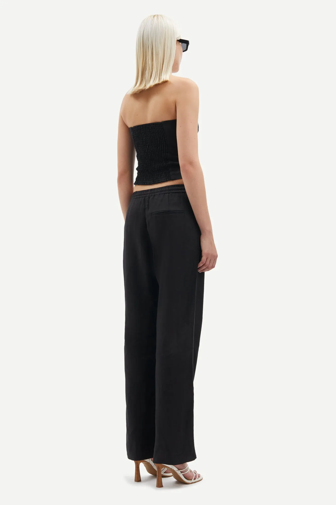 Hoys Black Linen Trousers