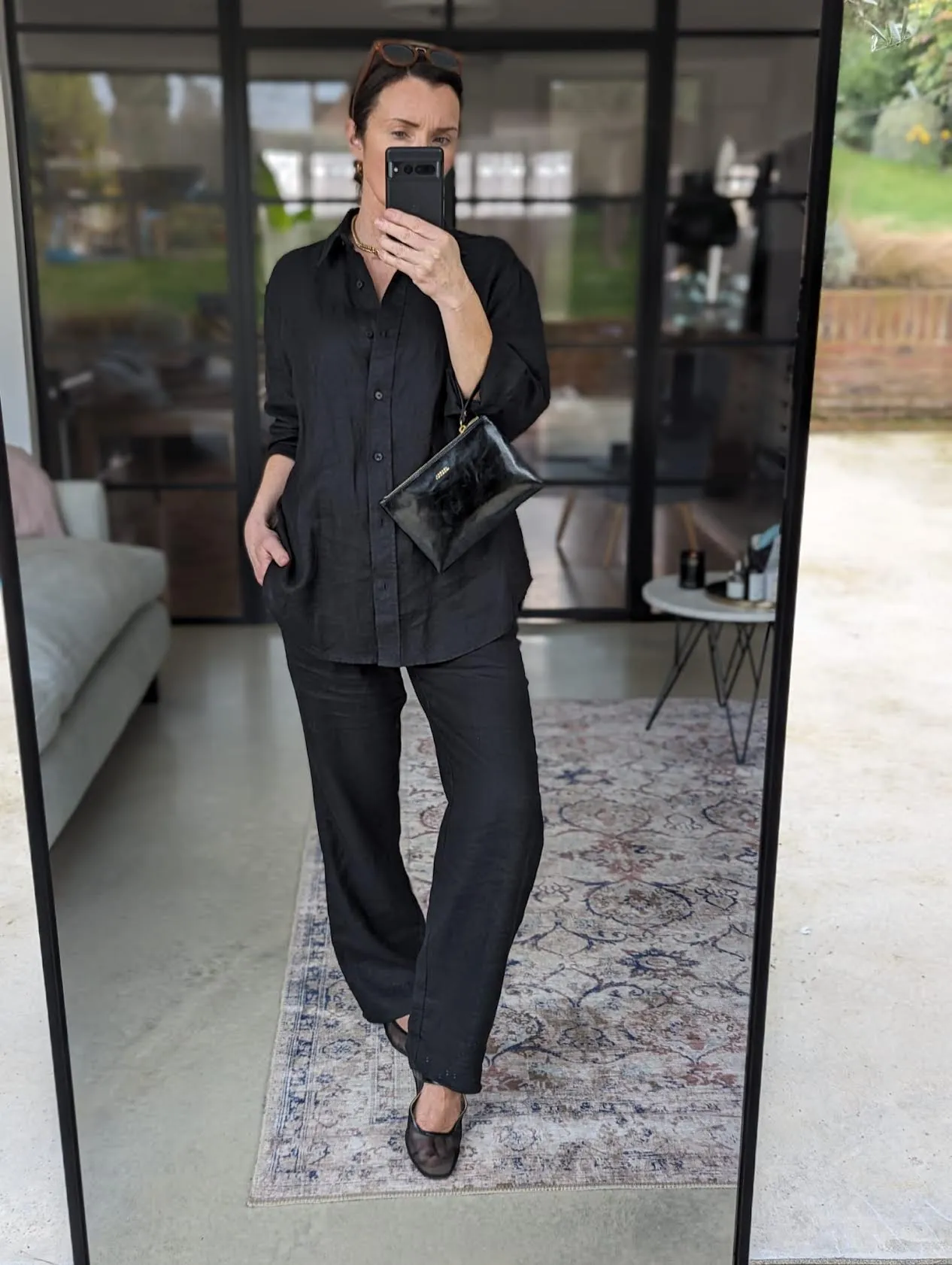 Hoys Black Linen Trousers