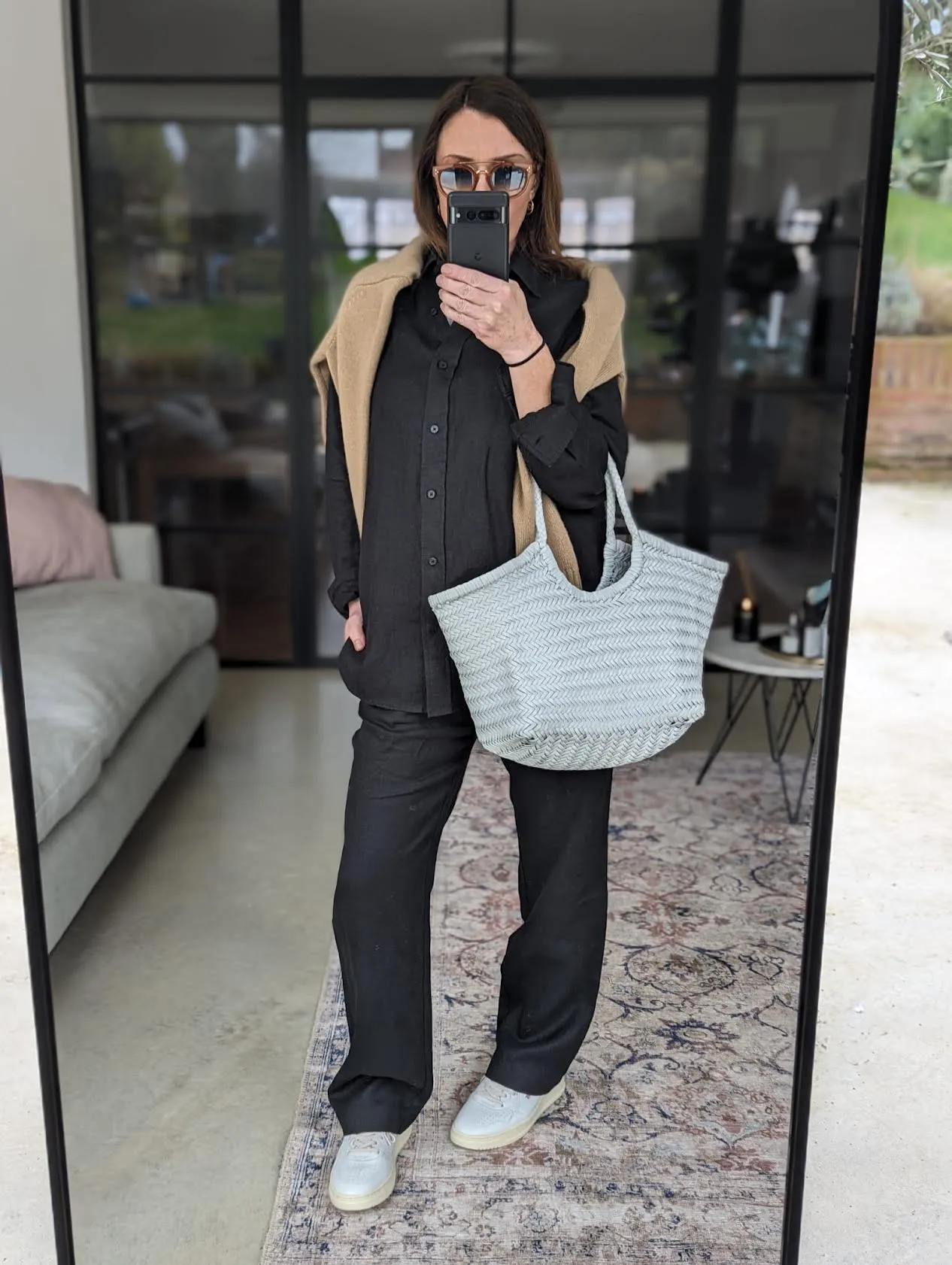 Hoys Black Linen Trousers