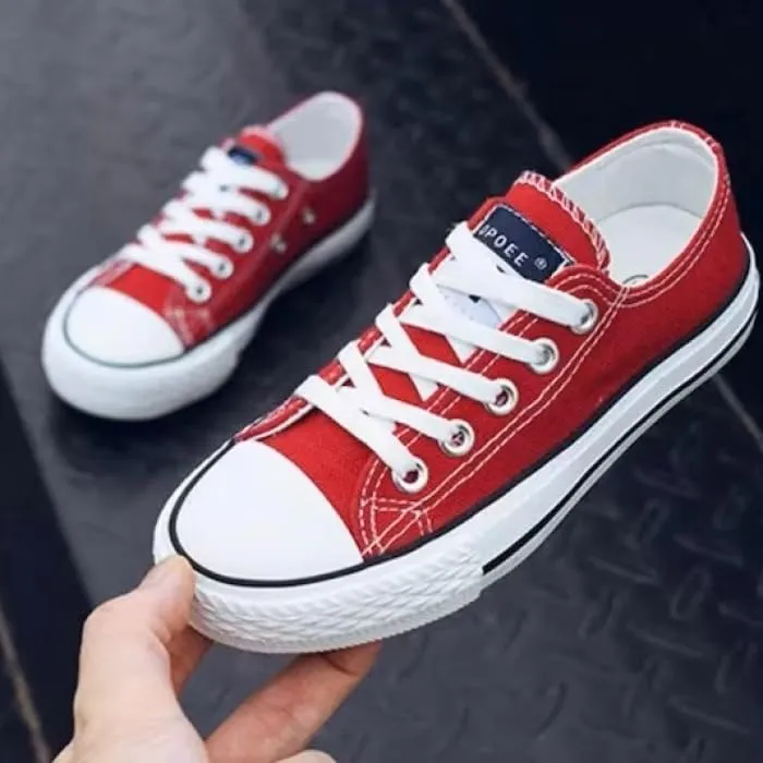 Kids Low Top Canvas Sneakers, 6 Colors Available | Laces Included, Back to School Essentials | Ages 2-14 y/o