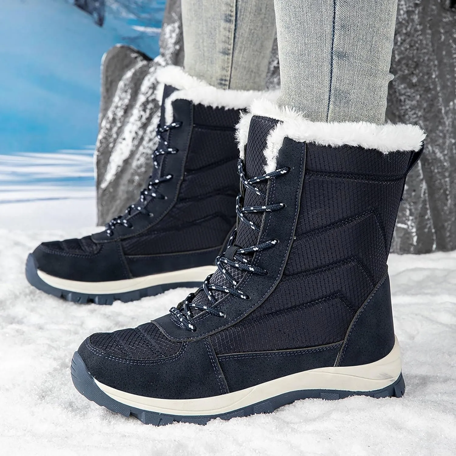 Ladies Snow Boots Snow Boots Female Winter Padded Thickened Winter Thick Bottom Northeast Warm Women's Snow