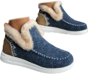 Ladmiple Winter Boots For Women 2024 Dressy Snow Boots Warm Fur Lined Anti-Slip Ankle Booties Slip On Warm Loafers Shoes