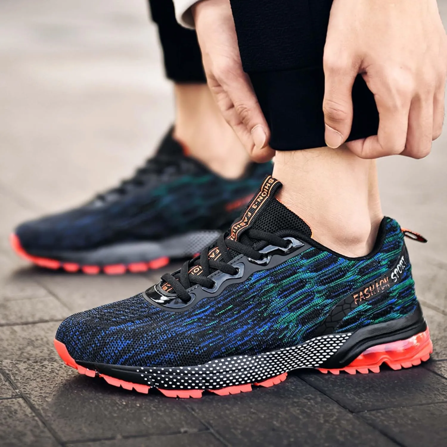 Mens Summer air Cushion Running Sneakers Shoes,Fashion Sport Running Athletic Tennis Walking Shoes,Anti Slip Sports Running Plus Size Shoes