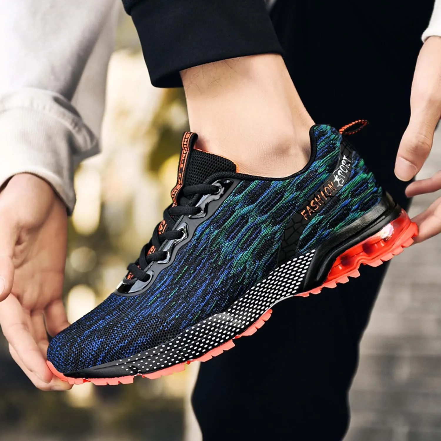 Mens Summer air Cushion Running Sneakers Shoes,Fashion Sport Running Athletic Tennis Walking Shoes,Anti Slip Sports Running Plus Size Shoes
