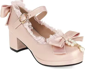 MIOKE Women's Chunky Platform Pump Oxfords Patent Leather Buckle High Heel Classic Mary Jane Dress Shoes