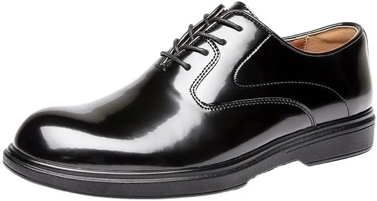Modern Low Top Pointed Toe Tuxedo Derby Shoes Plain Toe Classic Oxfords Shoes for Formal Business Wedding