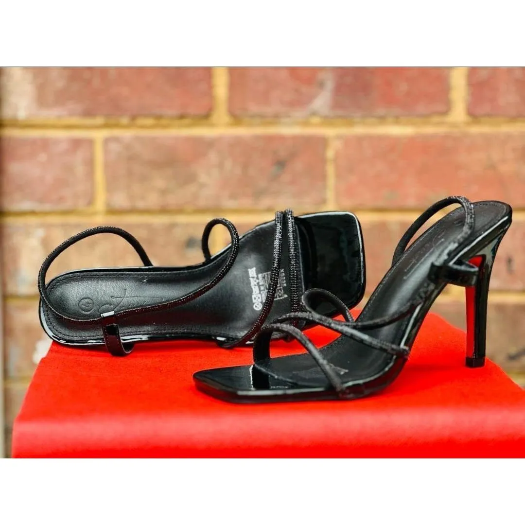 Open Square Toe High Heel Shoes.
