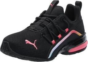 PUMA Cross Training Shoes Axelion Mesh Sneaker, 2.5 US Unisex Little Kid, Black-Loveable