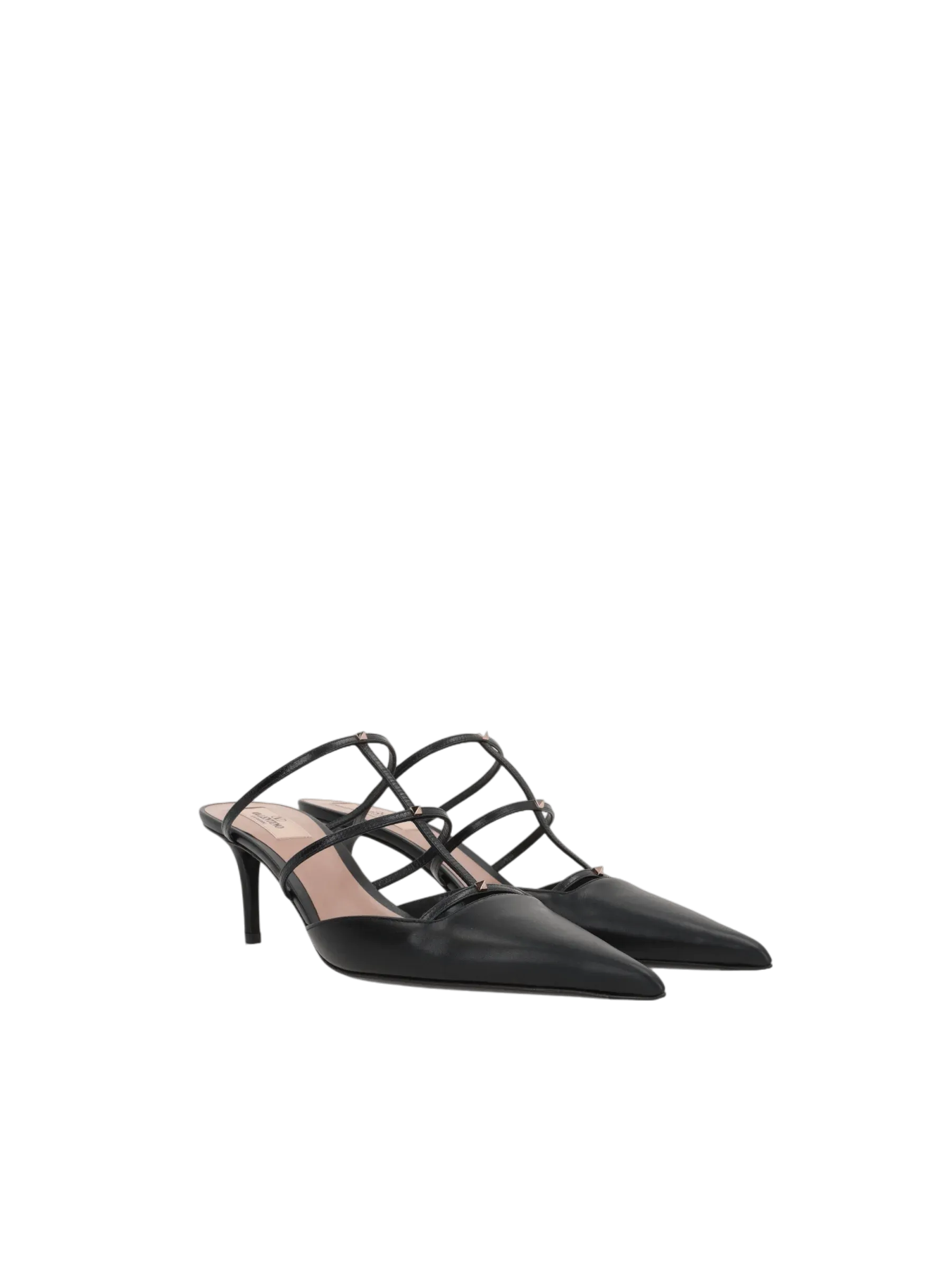 Rockstud Wispy Leather Slingbacks