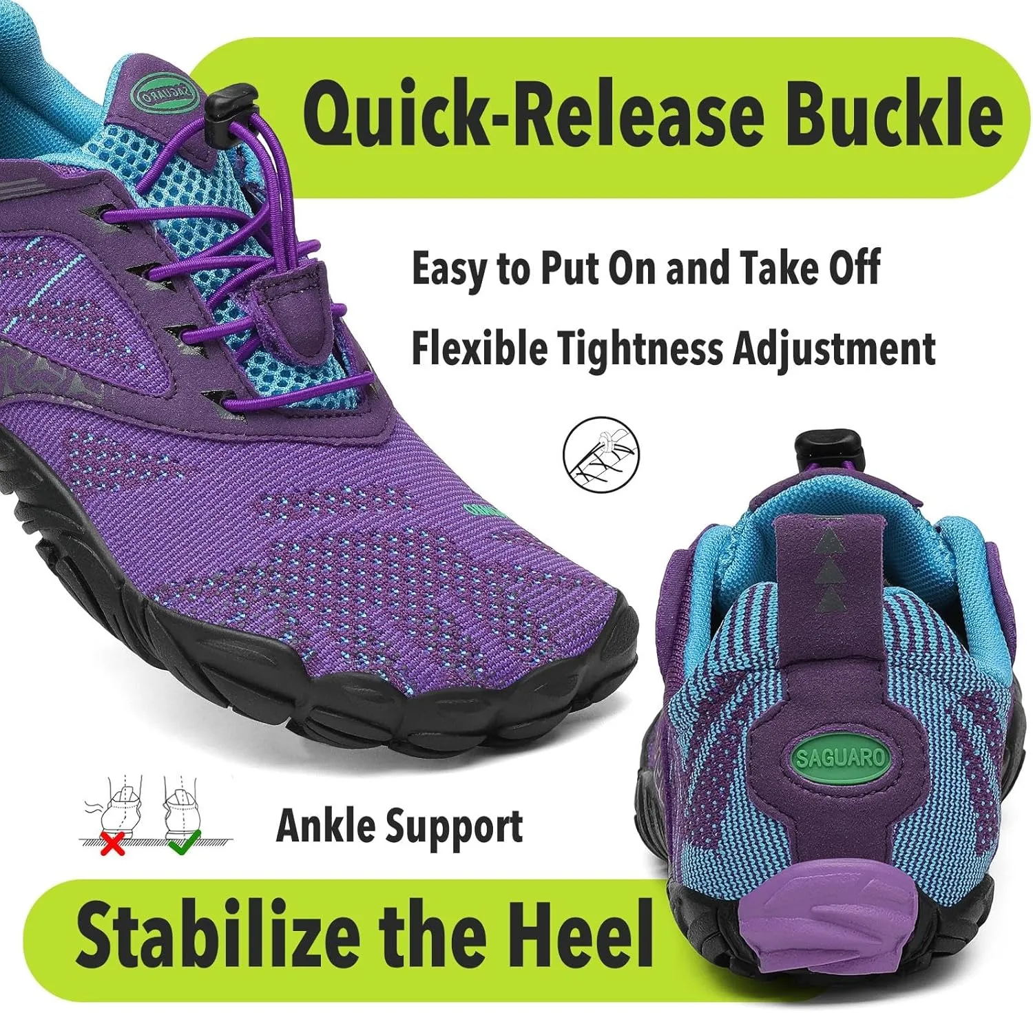 SAGUARO Womens Mens Barefoot Shoes Minimalist Trail Runner Wide Toe Box Zero Drop Outdoor Cross Training Shoe