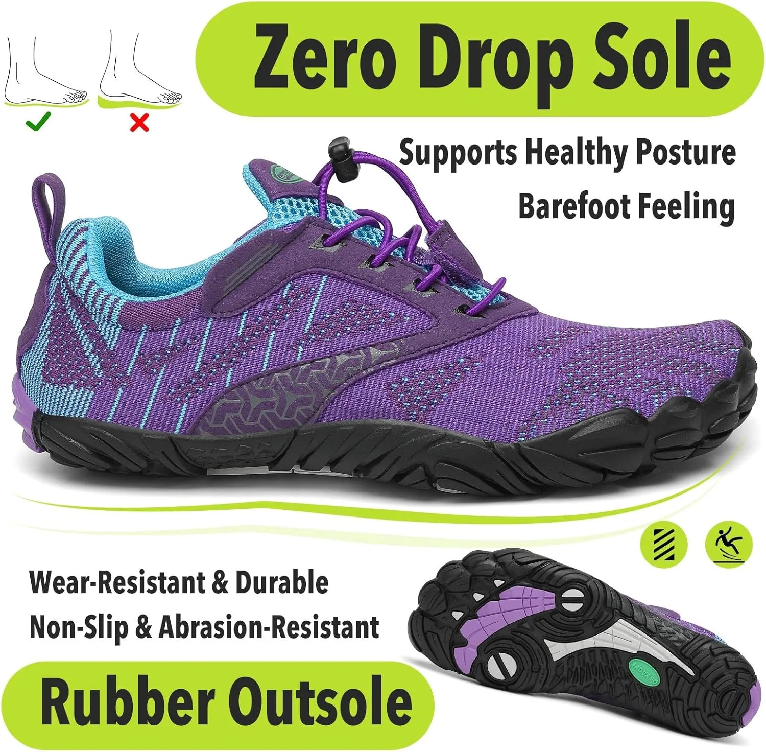 SAGUARO Womens Mens Barefoot Shoes Minimalist Trail Runner Wide Toe Box Zero Drop Outdoor Cross Training Shoe