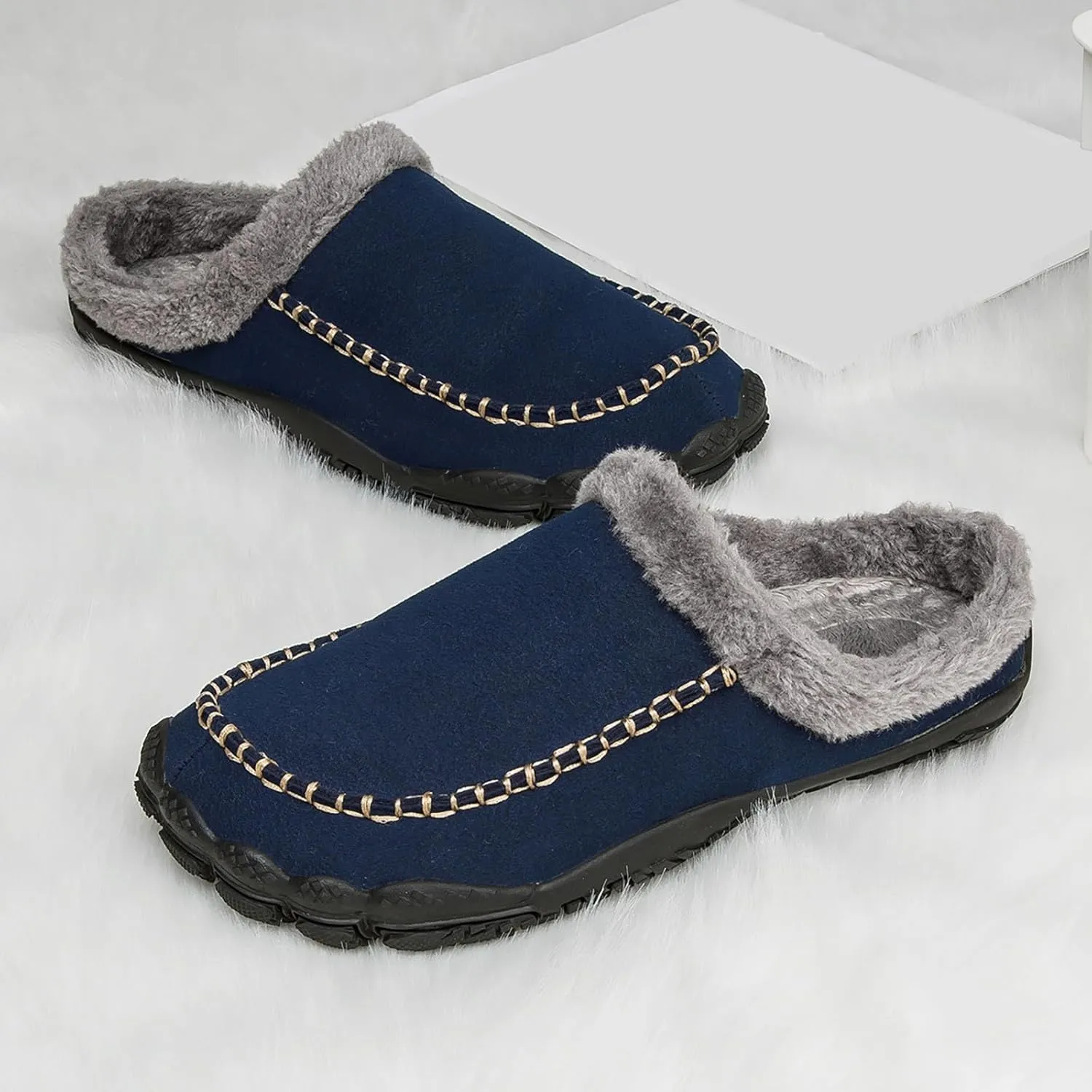 Slip on Walking Shoes for Men Casual Snow Boots Memory Foam Slippers Ultra Lightweight Breathable Fashion Sneakers Non Slip Travel Jogging Training Gym Shoes Wide Width