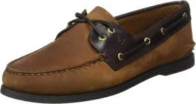 Sperry Mens Top Sider Mens's A/O Leather Closed Toe Boat Shoes, Brown, Size 11.0