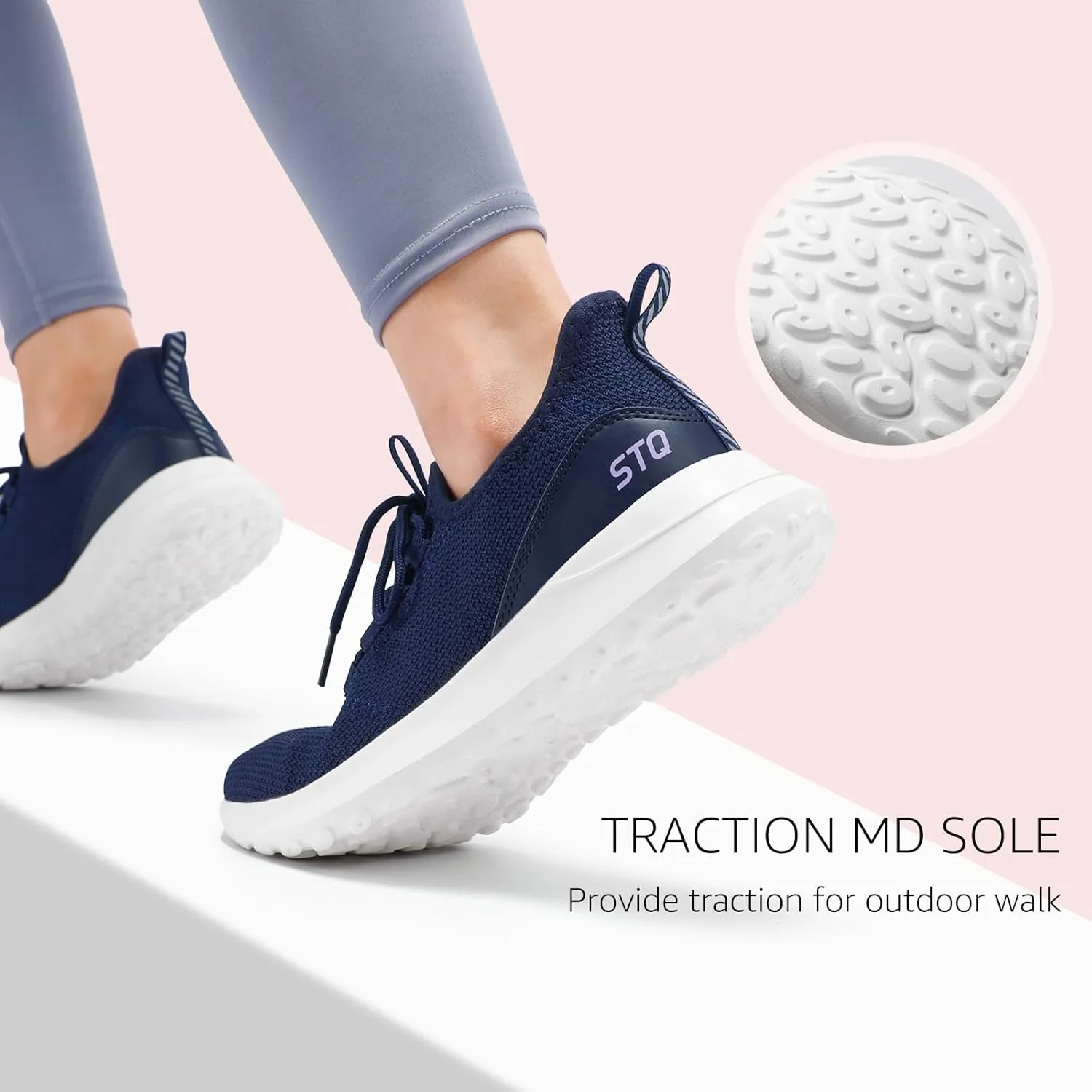 STQ Womens Slip On Sneakers Tennis Walking Orthopedic Shoes Breathable Athletic Gym Workout Cross Training Sneakers