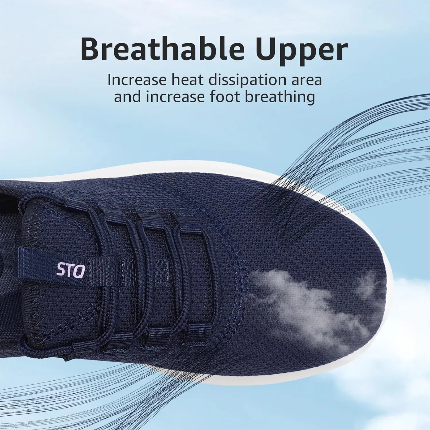 STQ Womens Slip On Sneakers Tennis Walking Orthopedic Shoes Breathable Athletic Gym Workout Cross Training Sneakers
