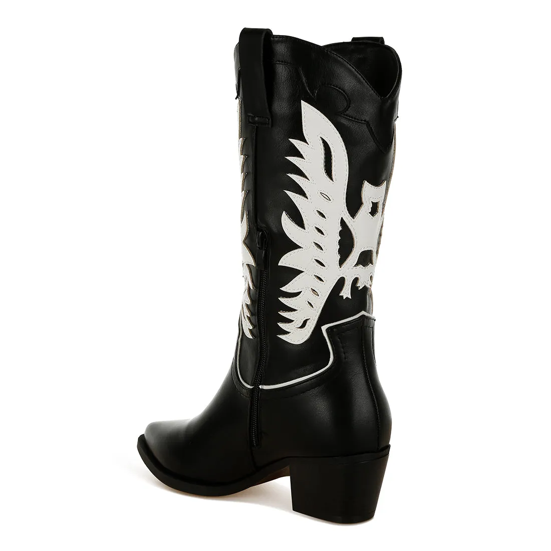 Winged Patchwork Cowboy Boots