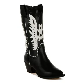 Winged Patchwork Cowboy Boots
