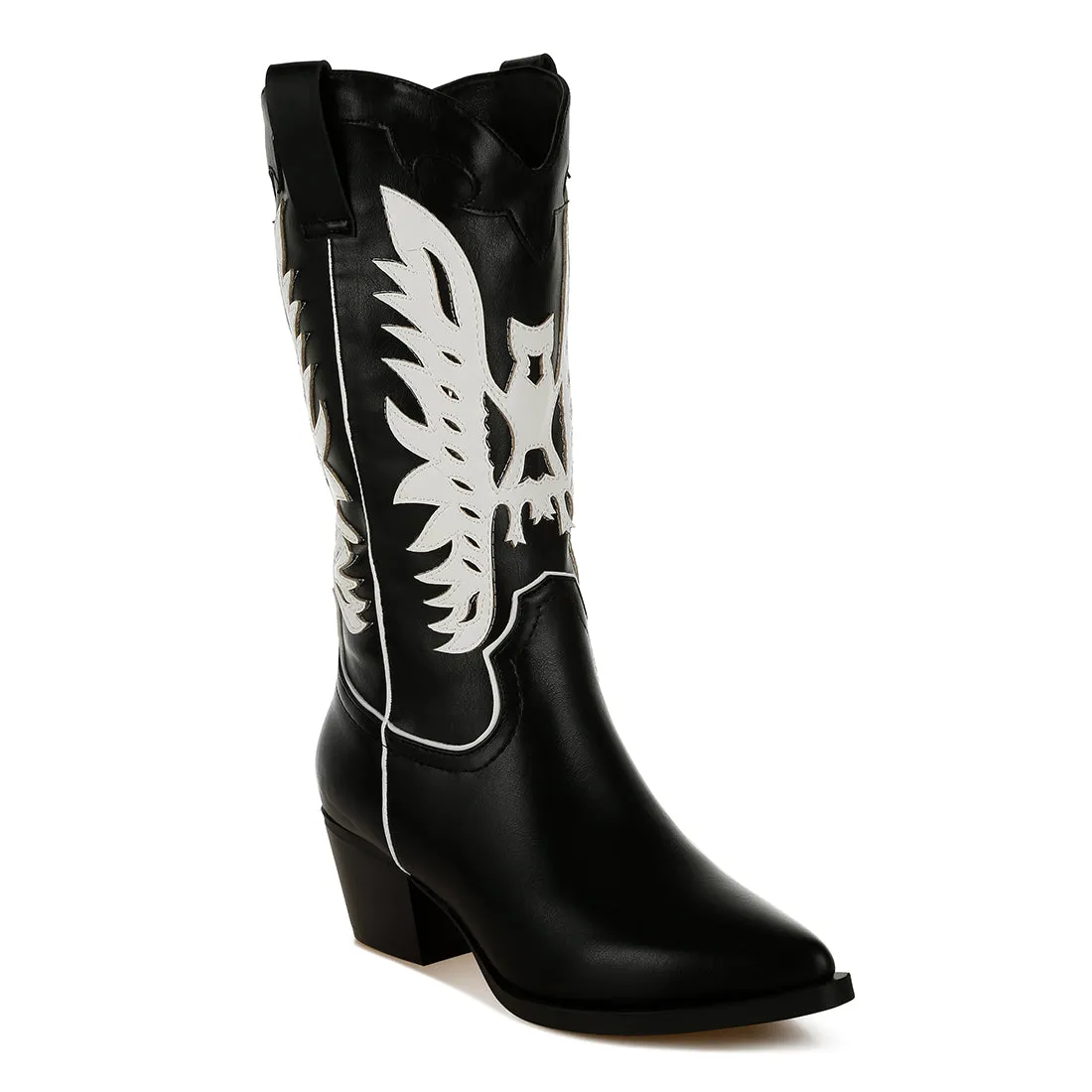 Winged Patchwork Cowboy Boots