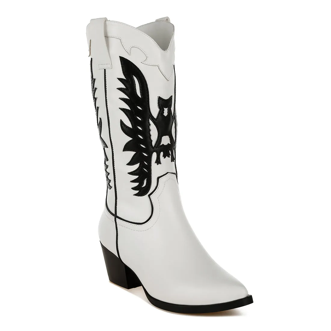 Winged Patchwork Cowboy Boots
