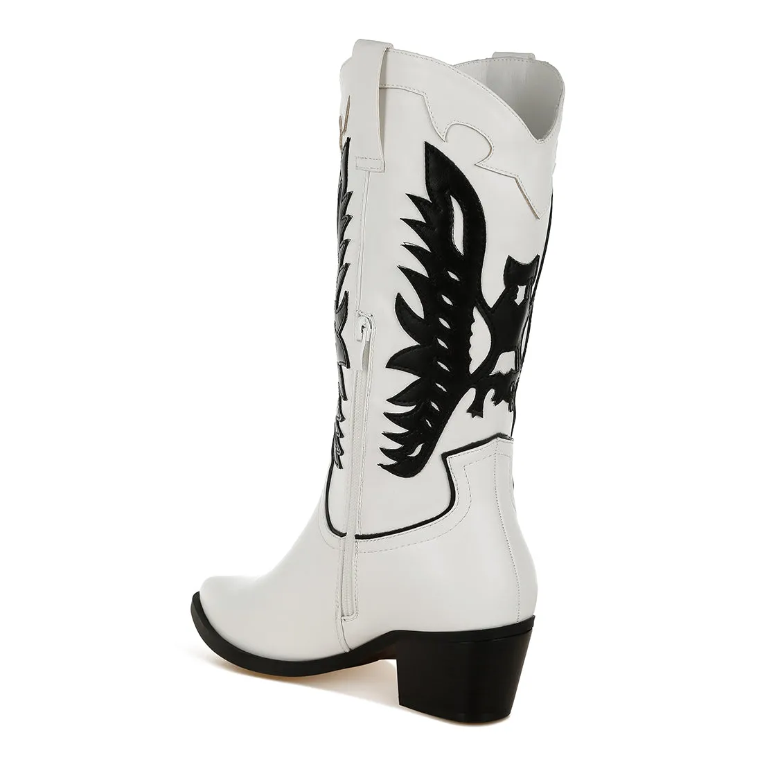 Winged Patchwork Cowboy Boots