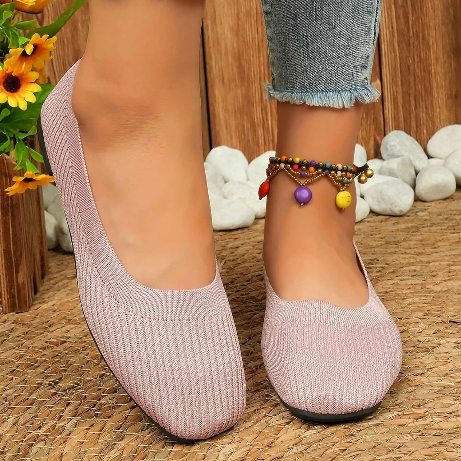 Women's Casual Slip On Loafers Breathable Comfortable Flat Shoes for Daily Wear with Jeans Shorts Pants Spring