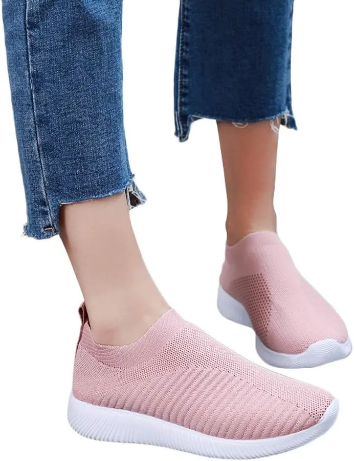 Women's Fashion Sneaker Non Slip Breathable Lightweight Comfortable Lace Up Sparkly Tennis Shoes for Women Womens Loafer Flats No Lace Sneakers Women