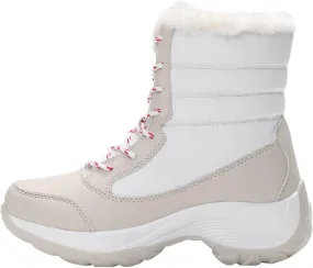 Women's Lightweight Snow Boots Fur Lined Warm Walking Booties Thick-soled Plus Velvet Warm Cotton Shoes Short Boot