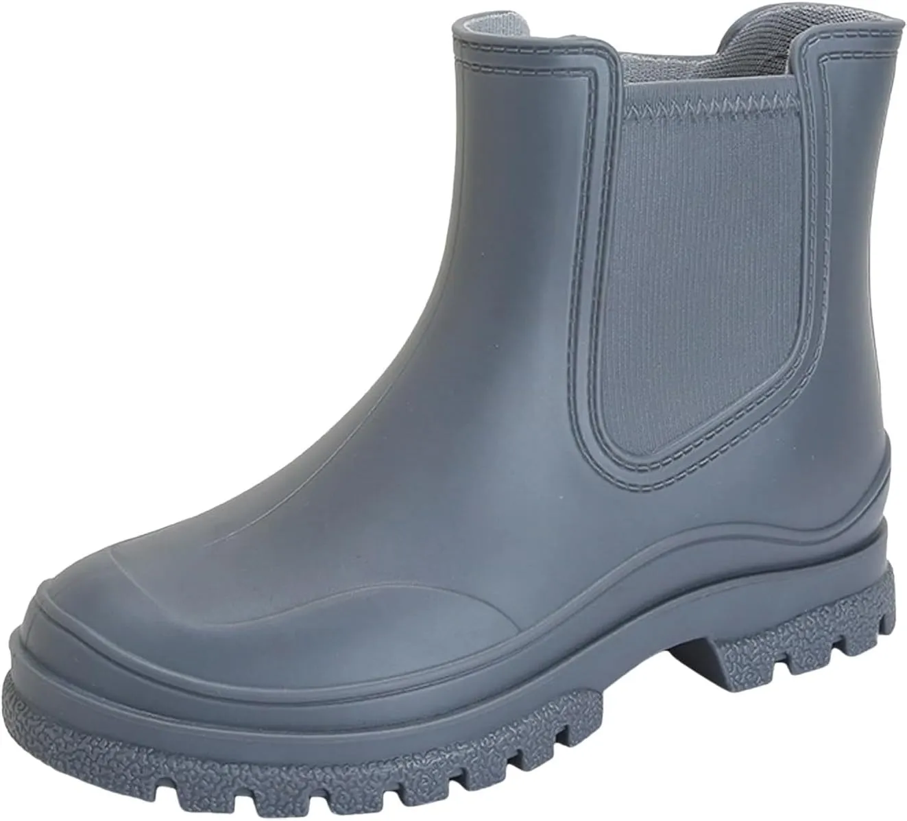 Women's Multi-colored Round Toe PVC Rain Bootie, Size 6.5, Women's Outdoor Casual Boot, Fall, Kitten Heel, Pull-On, Medium Width, Not Water Resistant, 3412250011, 9UbnL1R7h